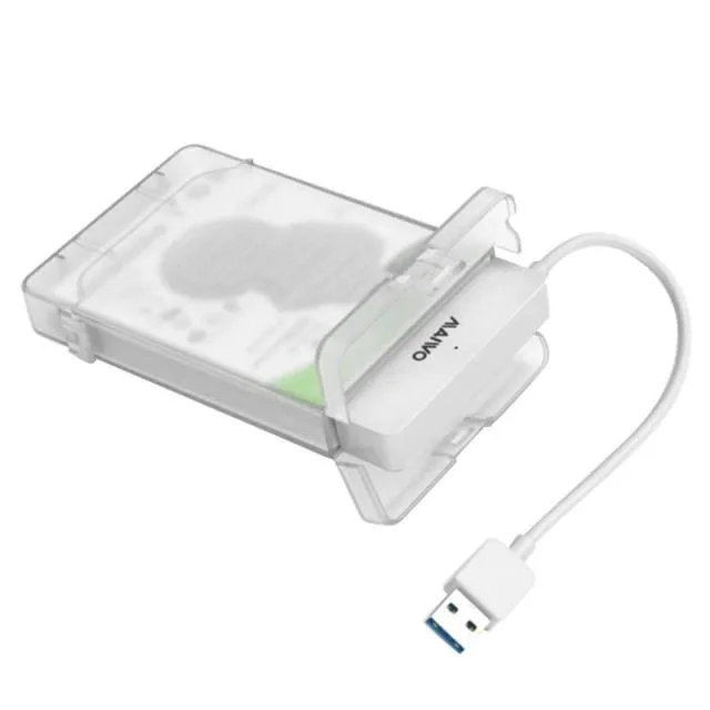 Hetai Tech Hetai Tech K104 2.5 inch USB 3.0 SATA Transparent White Enclosure — product photo