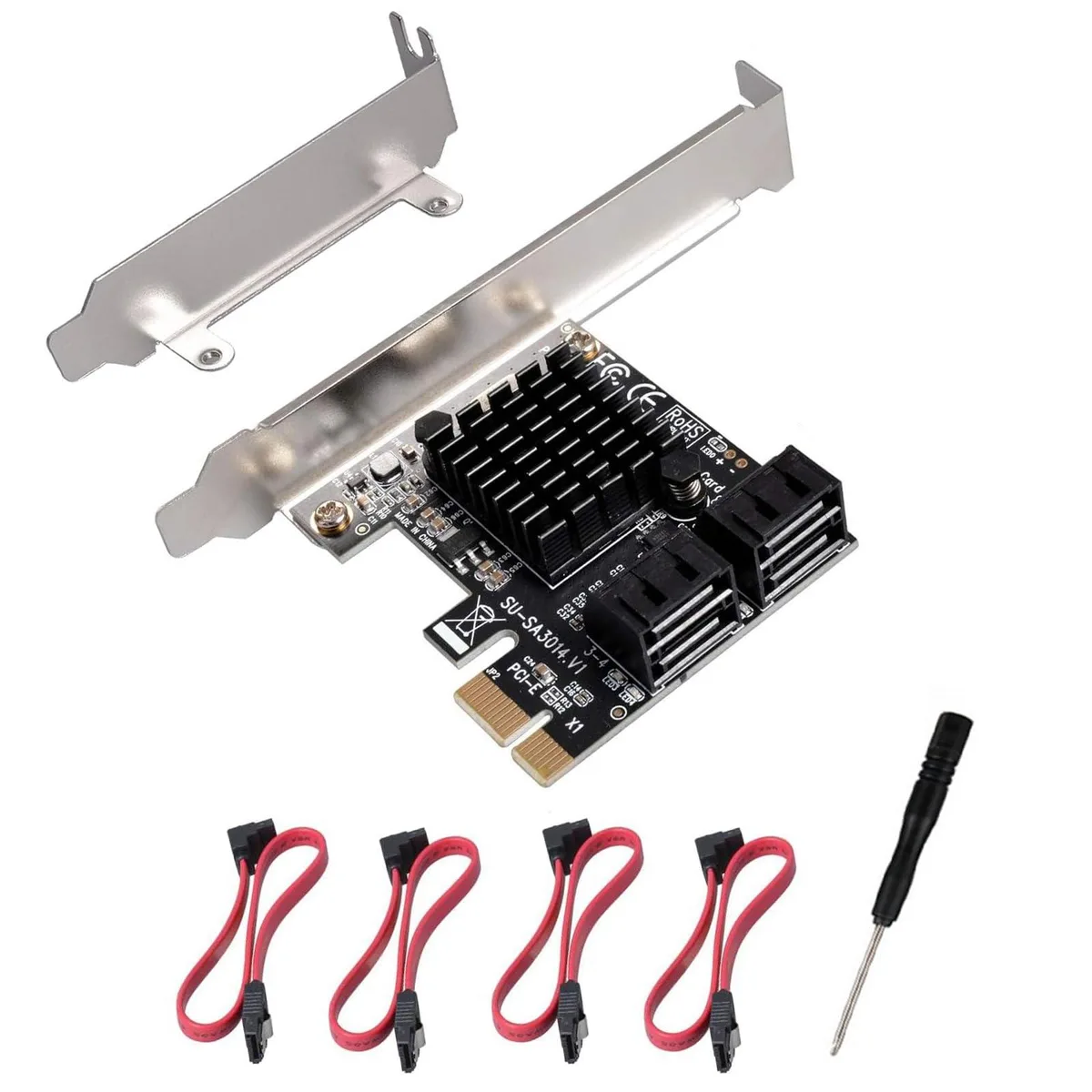 Vszerda Vszerda 4-Port SATA 3.0 PCIe Card Low Profile Bracket — product photo