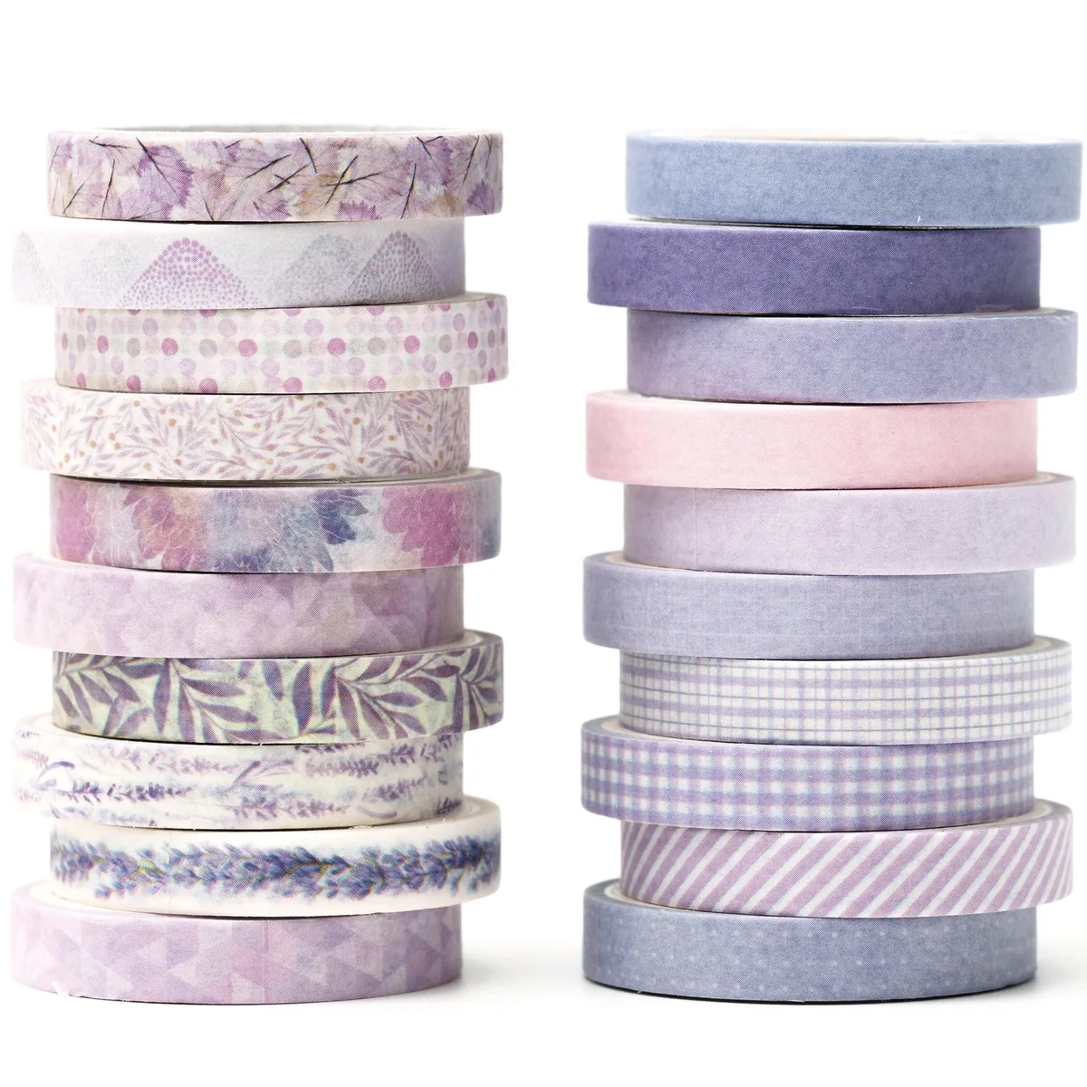 YUBX YUBX Washi Tape 20 Rolls 7 mm x 3 m Purple — product photo