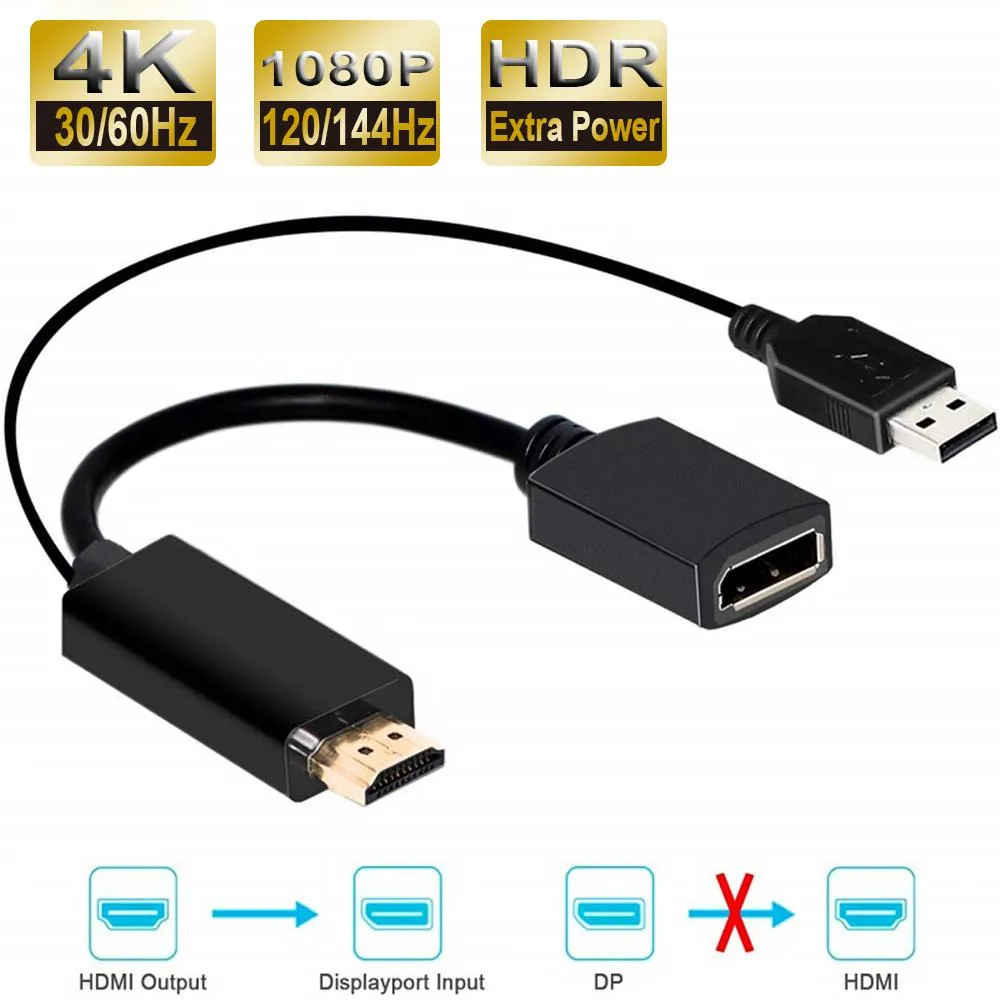 LUOM LUOM 4K@60Hz HDMI 2.0 to DP 1.4 Adapter USB Powered OZHD1 — product photo