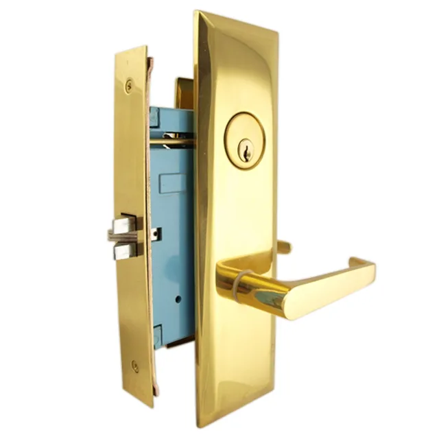 MAXTECH MAXTECH Polished Brass Right Hand Mortise Lock 92 Latch Only — product photo