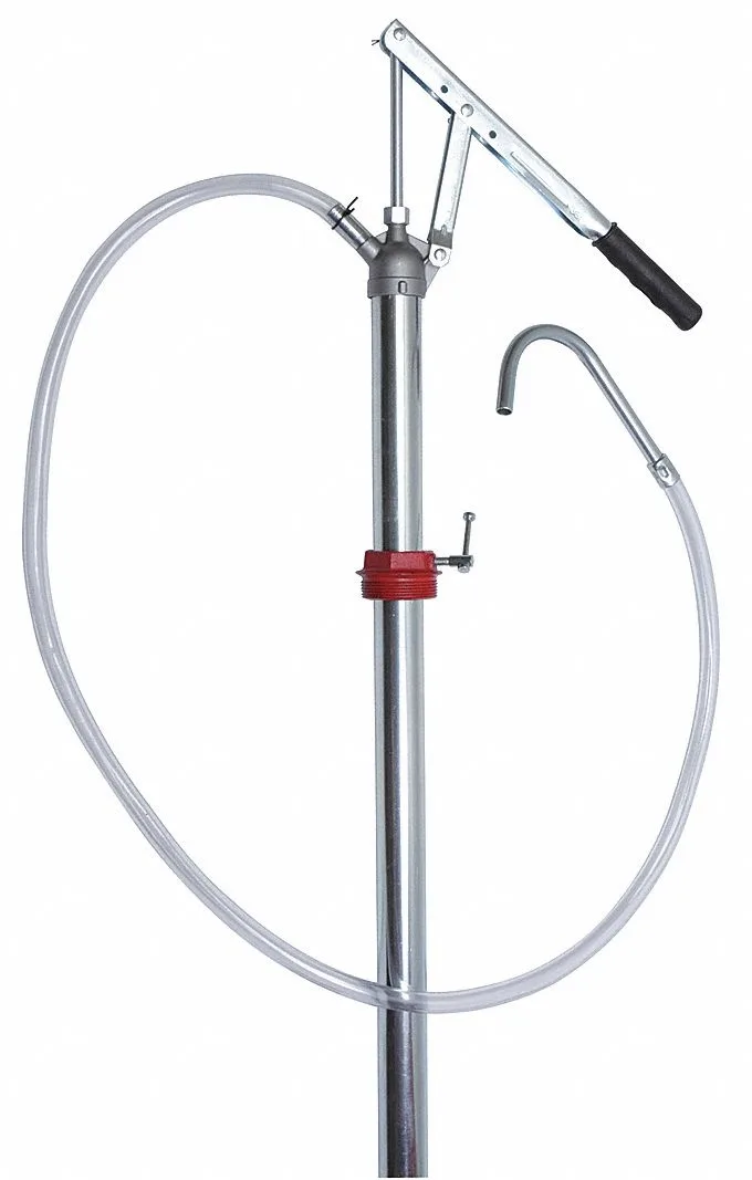 Westward lever hand pump, zinc plated body, aluminum die cast head, 5 ft discharge hose