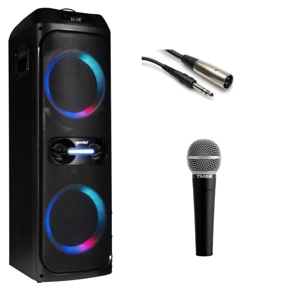 Gemini Sound Gemini Sound GHK-2800-4800W Party Speaker Bundle with Polsen M-85 Microphone, Dark Gray — product photo