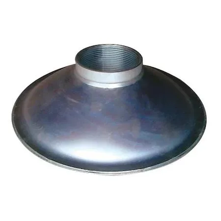 Round steel suction strainer with 1.5 NPSM inlet and bottom perforations