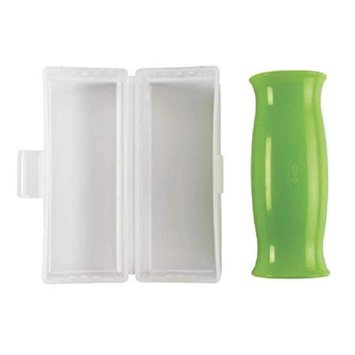Clear silicone garlic peeler tube with vented storage case