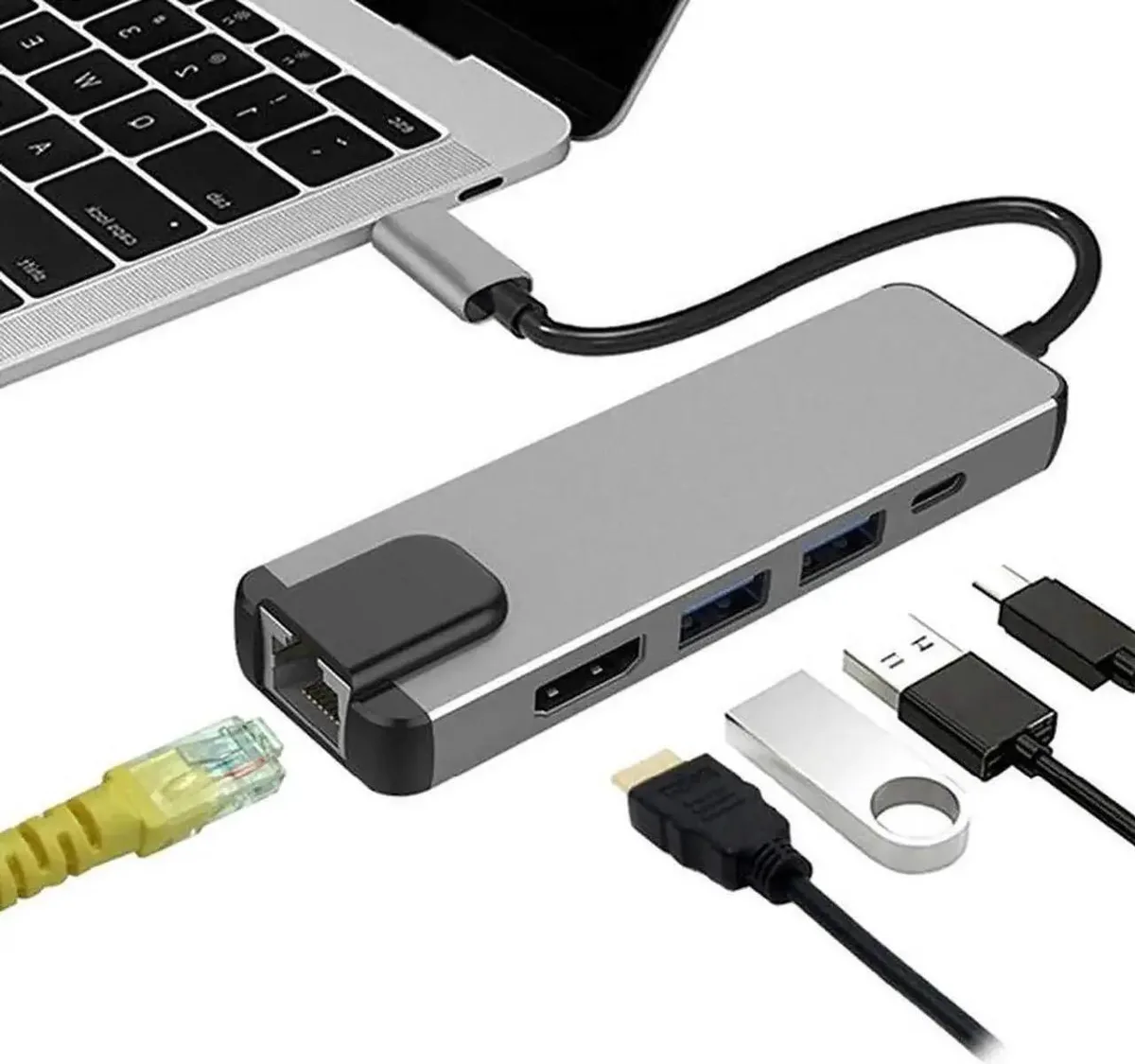 SMUGDESK SMUGDESK 5-in-1 USB-C Docking Station 4K HDMI 1000Mbps Ethernet 100W PD 2 USB 3.0 — product photo