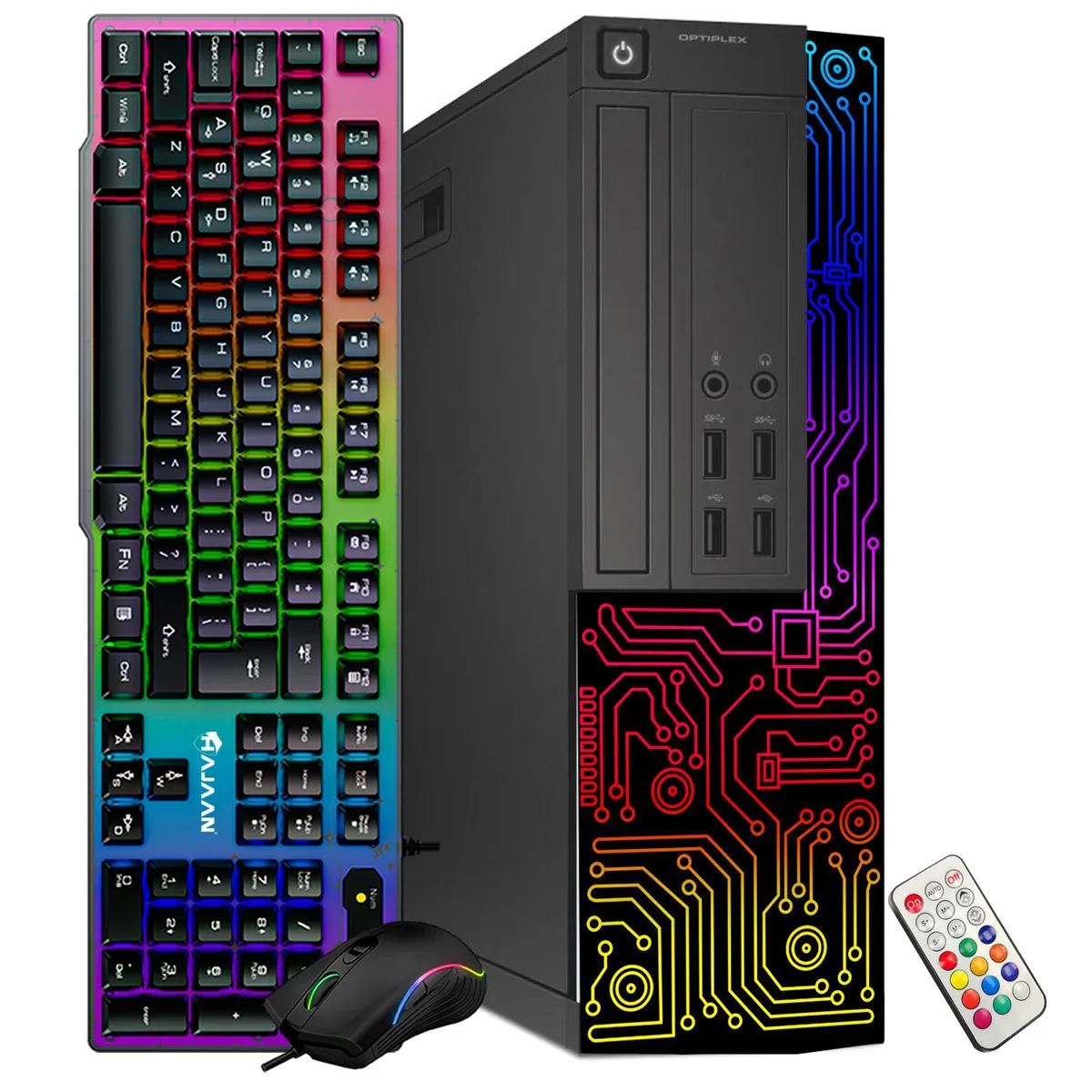 DELL DELL OptiPlex Gaming Desktop PC i5 3.2GHz 8GB DDR3 256GB SSD Win 10 Pro RGB Keyboard Mouse — product photo