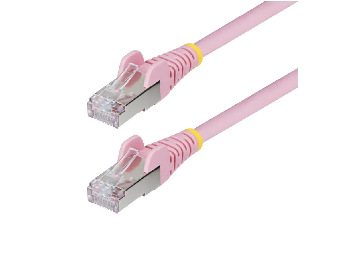 STARTECH STARTECH NLPN-1F-CAT6A-PATCH 1ft Pink CAT6a network ethernet cable 10G 100W PoE S/FTP 500MHz 27AWG — product photo