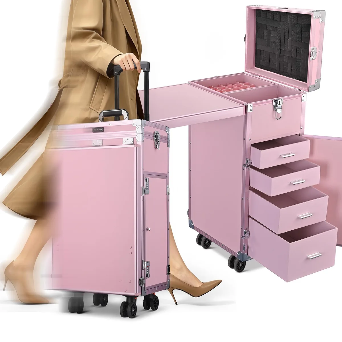 Yescom USA, Inc. Yescom USA, Inc. 12MKC027-MJT-12 Pink Cosmetic Luggage — product photo