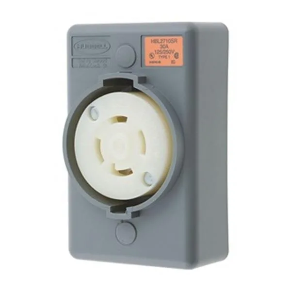 Hubbell Incorporated Hubbell Incorporated HBL2710SR 30A Twist-Lock Receptacle 3P 4W video accessory — product photo