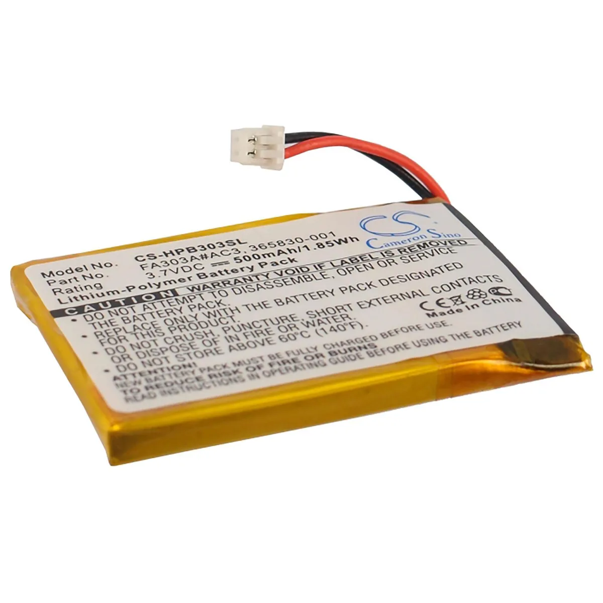 Cameron &amp; Co Cameron &amp; Co DS-CS-HPB303SL headphone battery 3.7V 500mAh — product photo