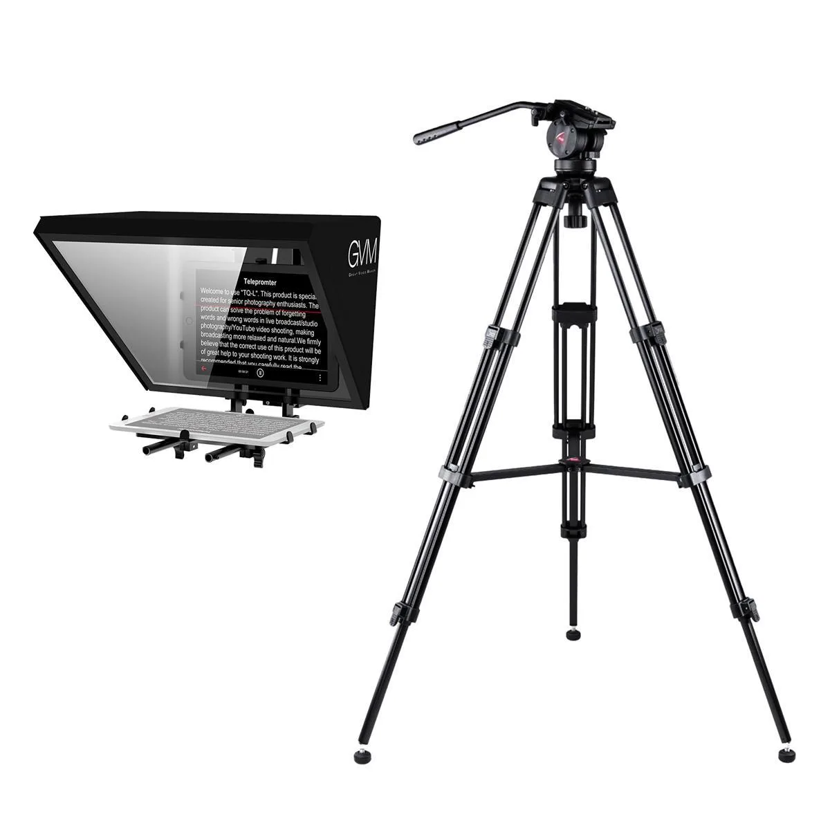 Great Video Maker Great Video Maker TQ-L Teleprompter &amp; 3Pod V3AH Tripod — product photo