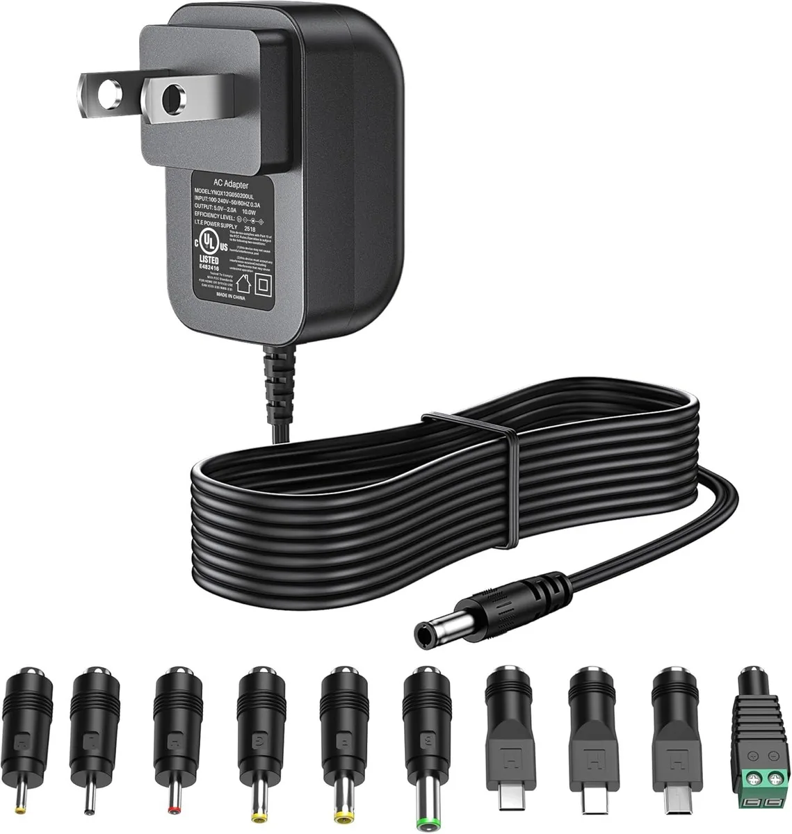 BASEUS BASEUS 5V 2A 10W AC Adapter with 10 Connectors — product photo