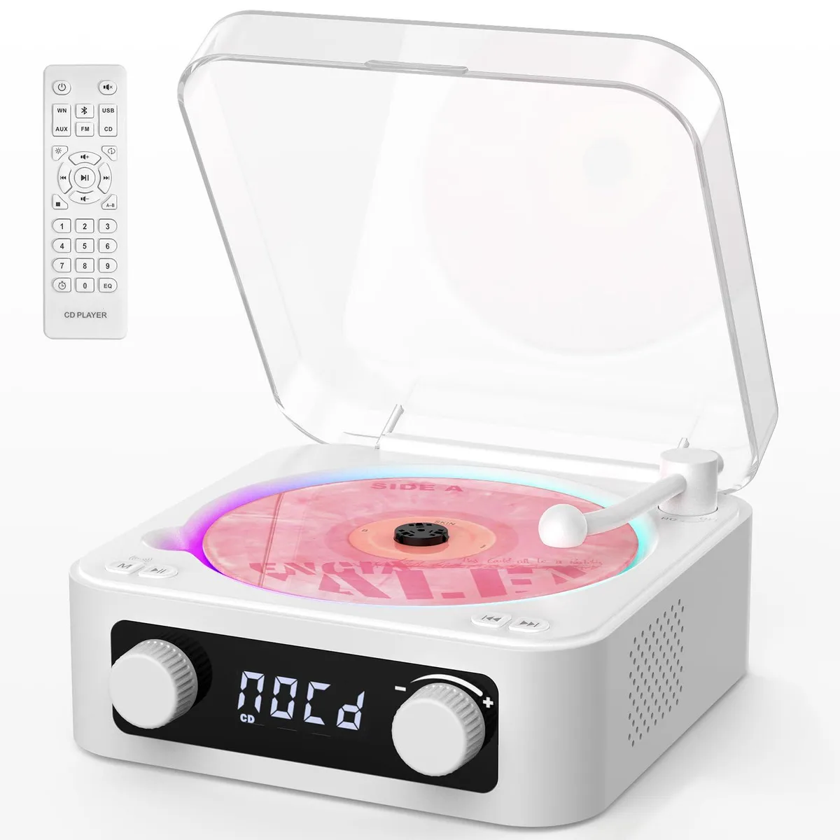 RetroAudio HD-26 CD Player White Bluetooth 5.3 — product photo