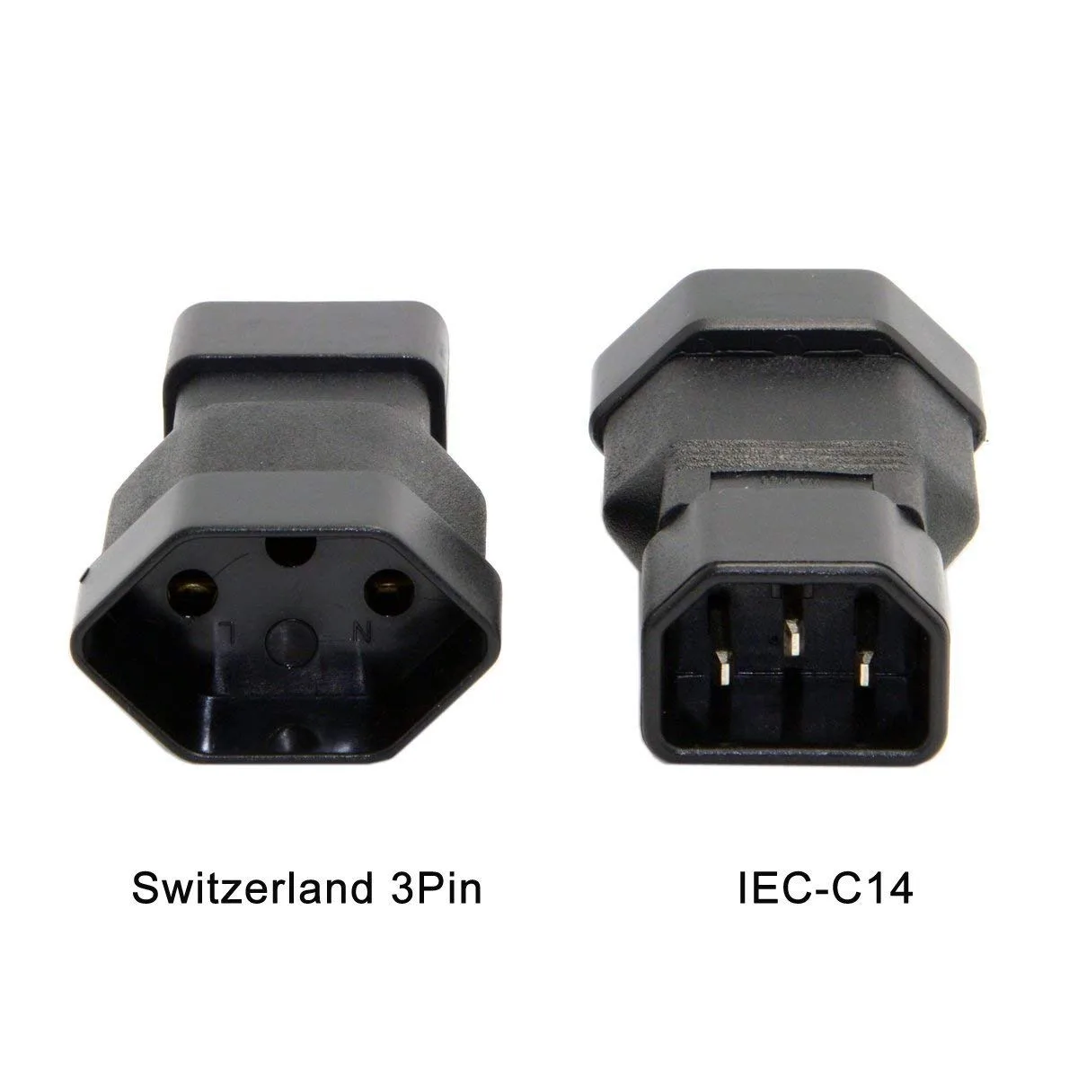 TeKit TeKit IEC 320 C14 to Swiss 3-pin adapter — product photo