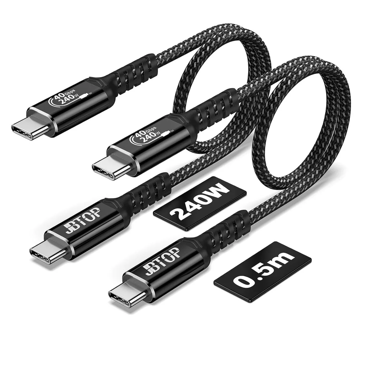 miqpower miqpower USB 4 Cable 40Gbps 240W 8K 1.5ft 2pack — product photo