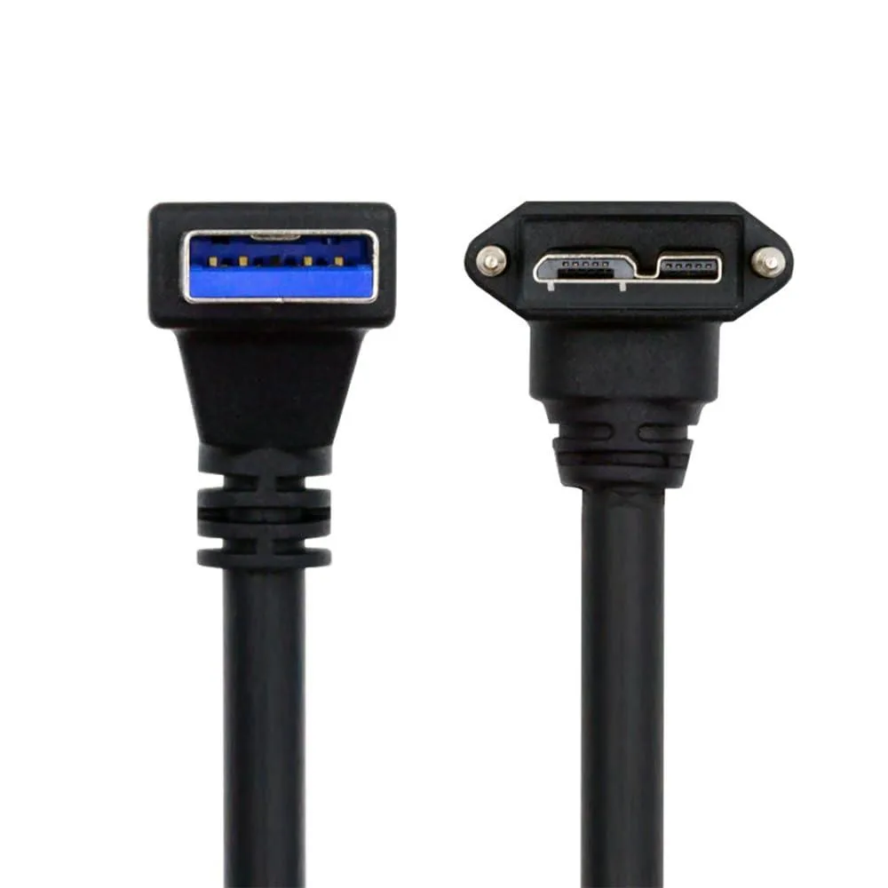 LORDWORLD LORDWORLD USB 3.0 A Male to Micro-B 3.0 90° Locking Cable 25cm — product photo