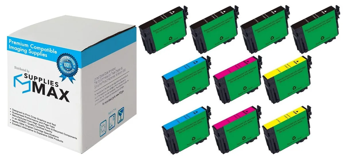 SuppliesMax SuppliesMax T702XL120-4B2CS High Yield Inkjet Combo Pack (4 BK / 2 C / 2 M / 2 Y) — product photo