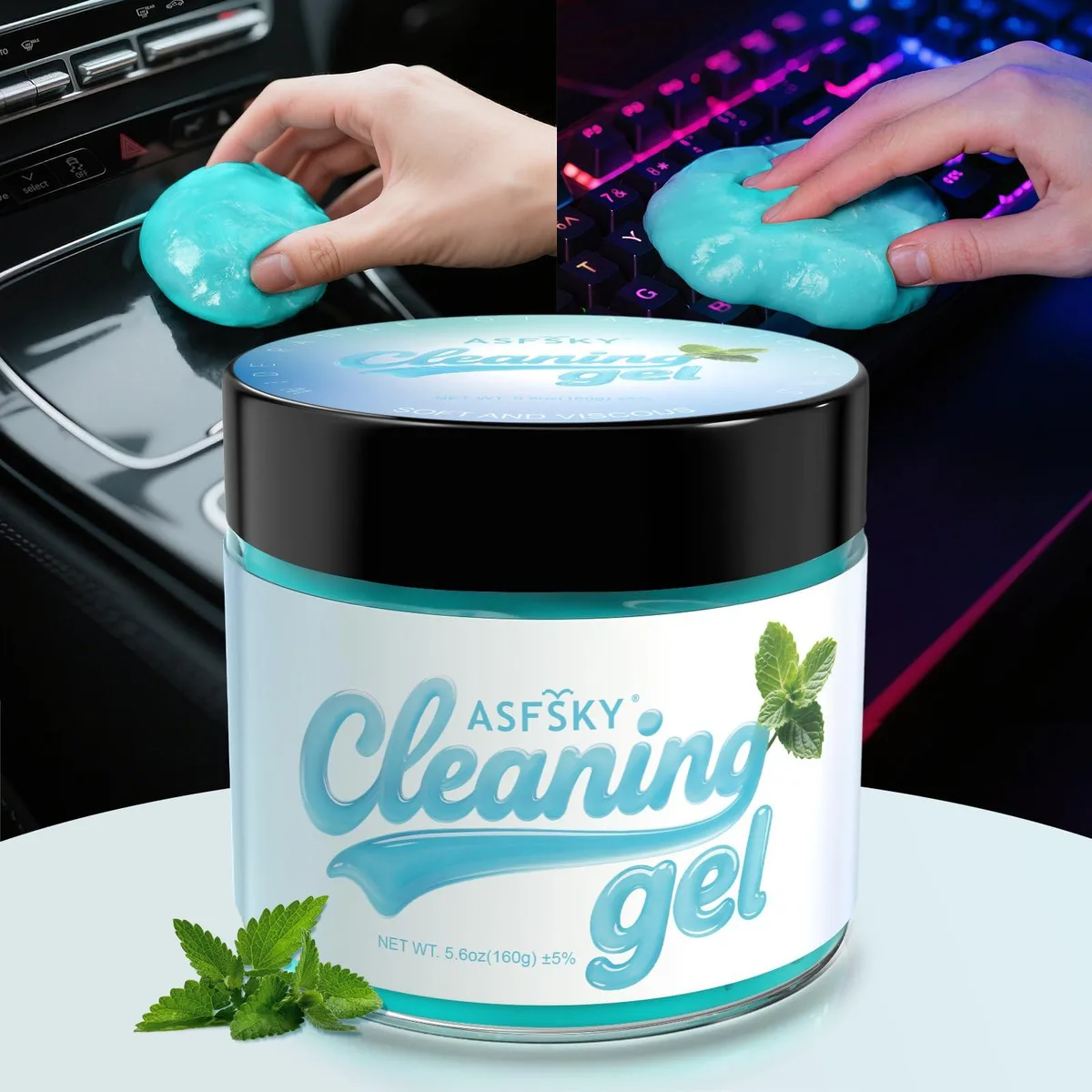 Green cleaning gel in a jar, 160g