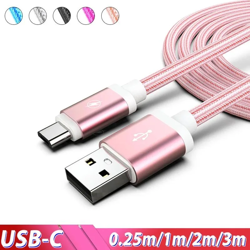 Hetai Tech Hetai Tech Nylon Braided Type C Cable 3A Micro USB to USB A 0.25m 1.5m — product photo