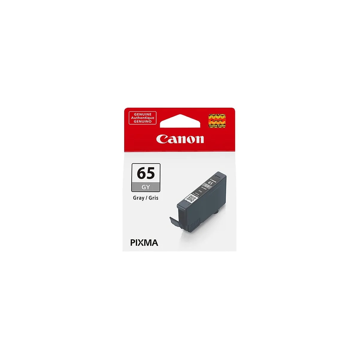 Small rectangular Canon CLI-65 gray ink cartridge with label