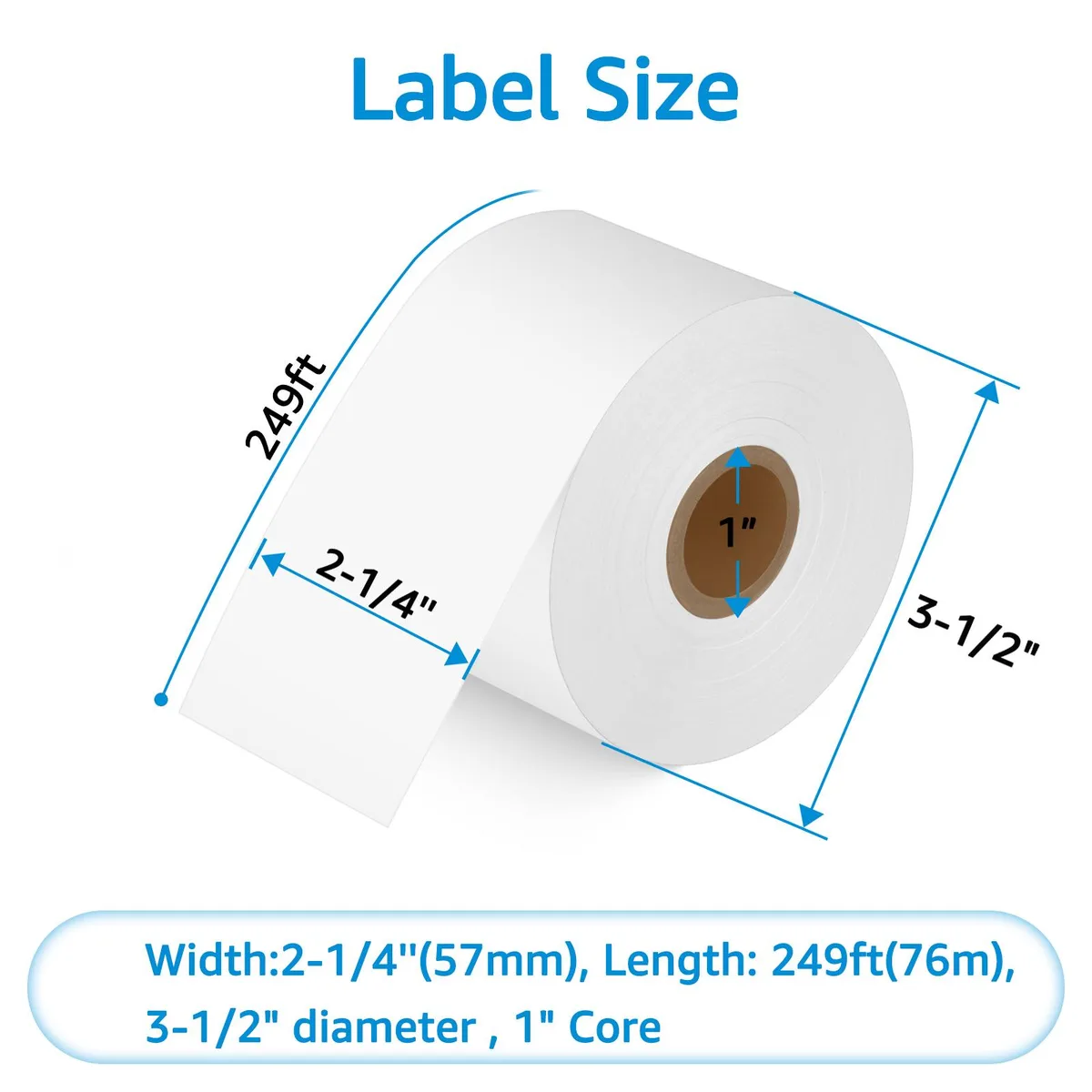 GREENCYCLE GREENCYCLE DM-30270 2 Roll White Continuous Receipt Labels 57mm x 76m — product photo
