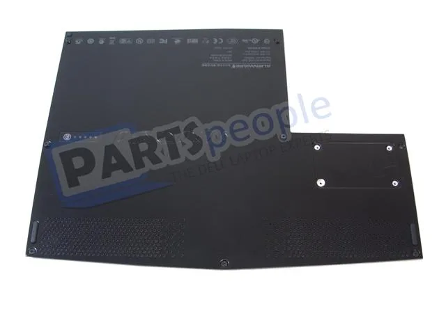 Small rectangular laptop bottom access panel, dark grey finish