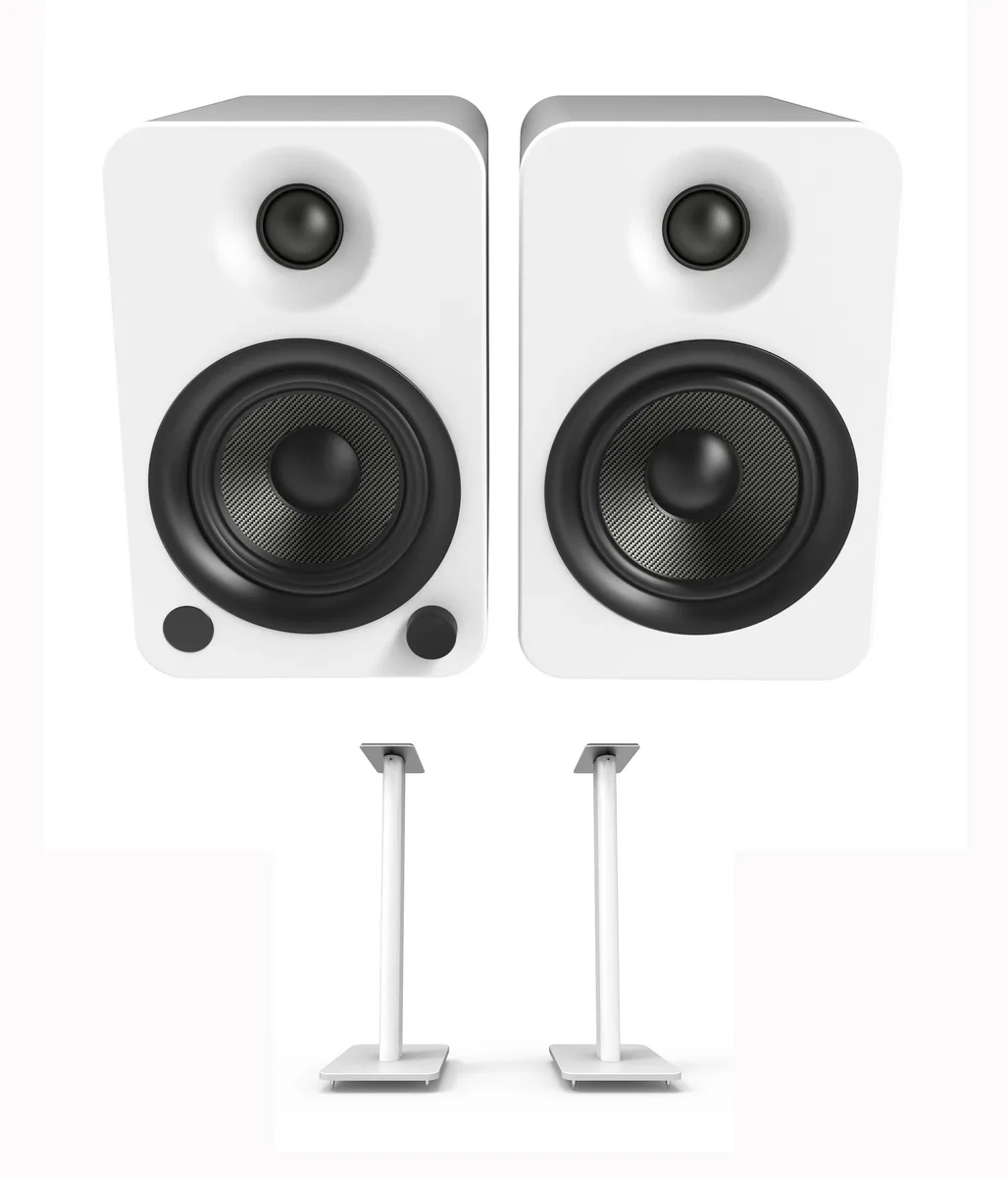 Kanto Kanto YU4MW 140W Bookshelf Speakers Matte White with 26" Stands — product photo
