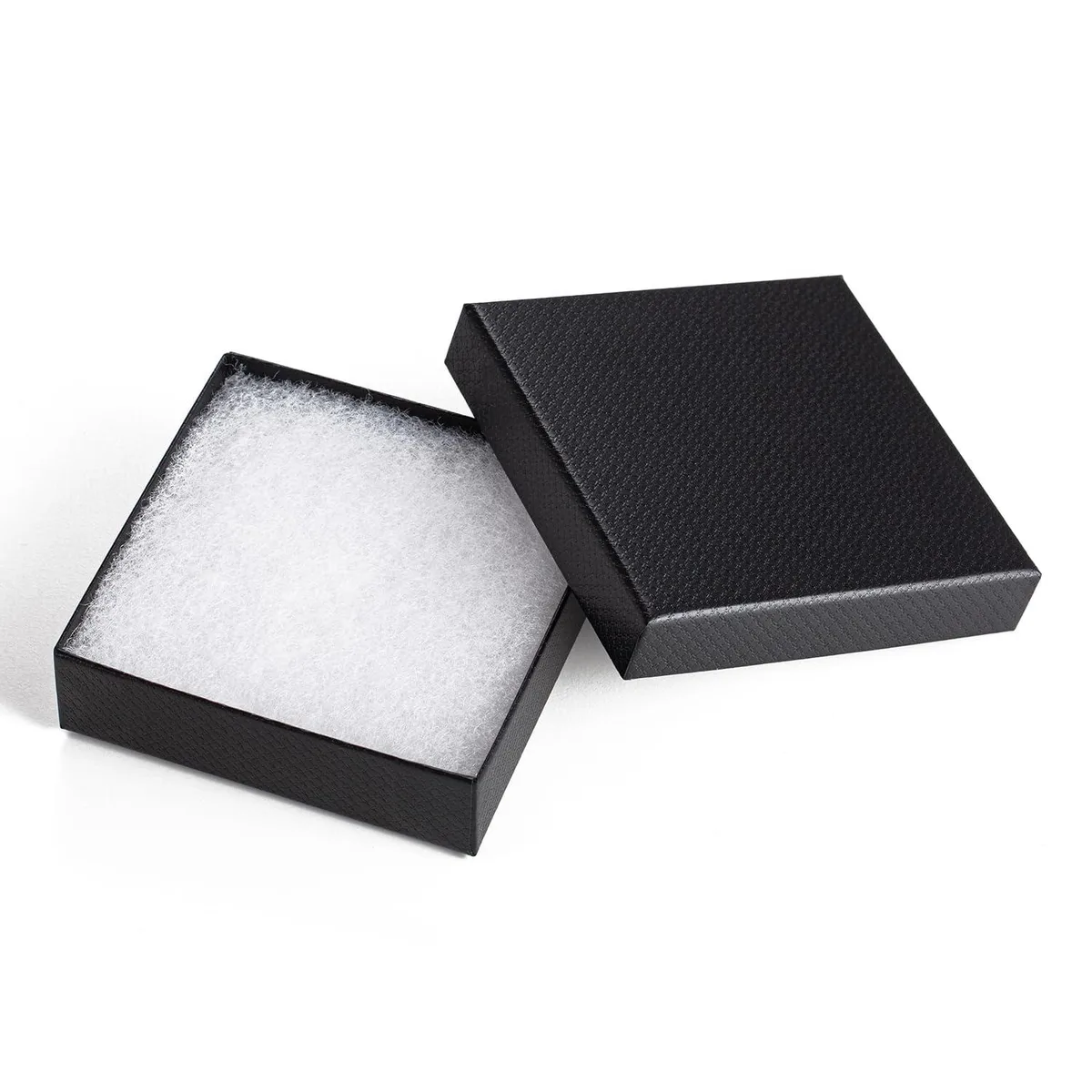  3.5x3.5x1 Inch Cardboard Jewelry Boxes 20 Pack Black — product photo