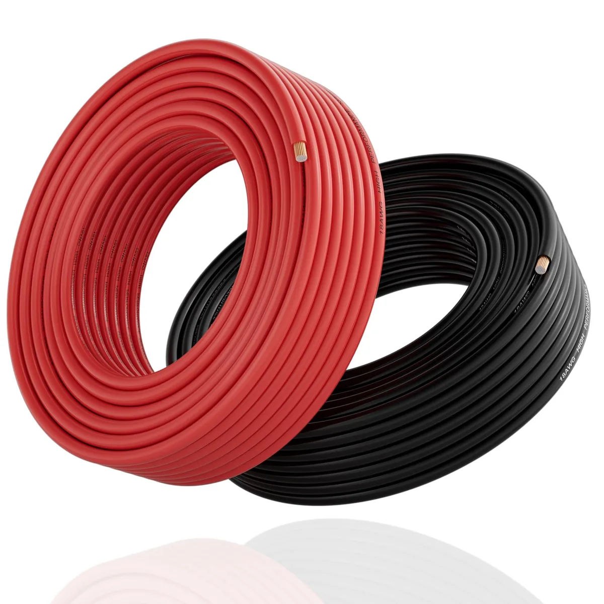  RCA 18 AWG speaker wire 25 ft 2-pack black/red CCA — product photo