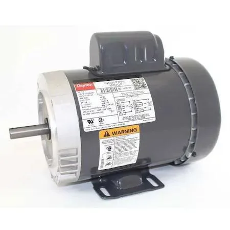 Dayton 3/4 hp capacitor-start motor, 56C frame, rigid base, grey finish