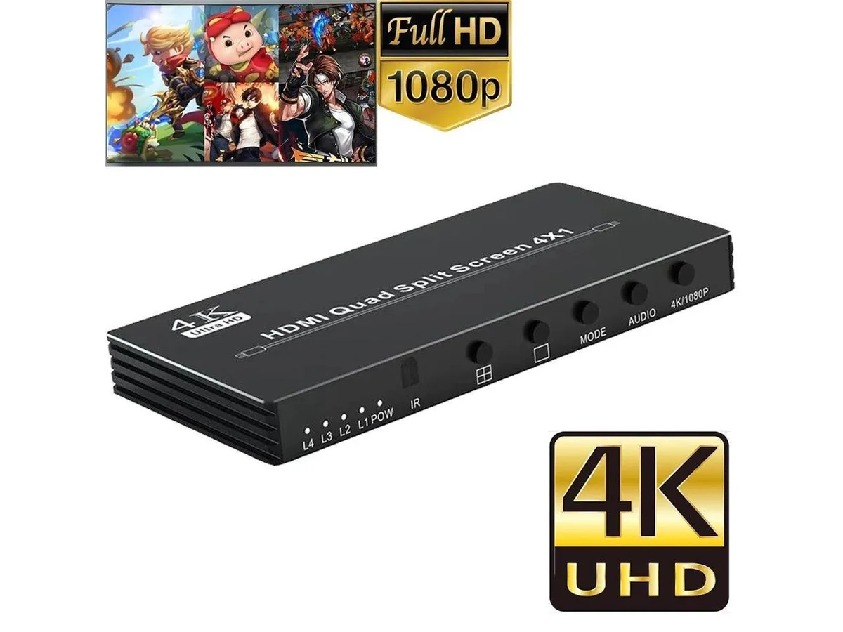BUCIER BUCIER 4K HDMI Quad Multiviewer 4x1 1080P KVM Switch — product photo