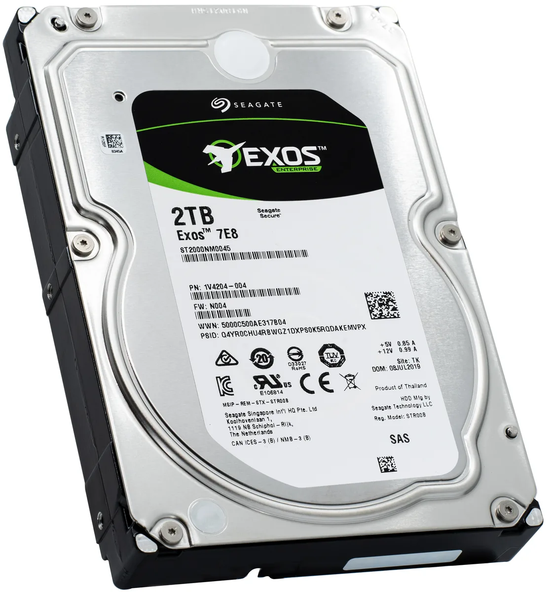Seagate Seagate Exos 7E8 ST2000NM0045 2TB 7.2K SAS 12Gb/s 3.5" internal hard drive — product photo