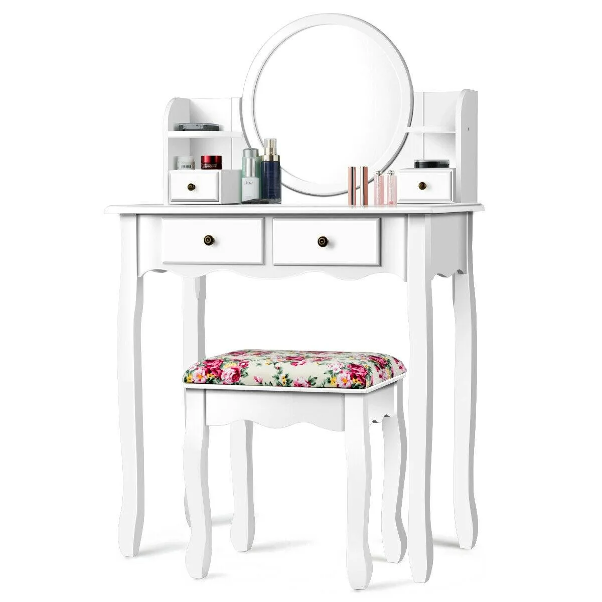 SlickBlue SlickBlue Makeup Vanity Table Set White 29.5" x 16" x 48 — product photo
