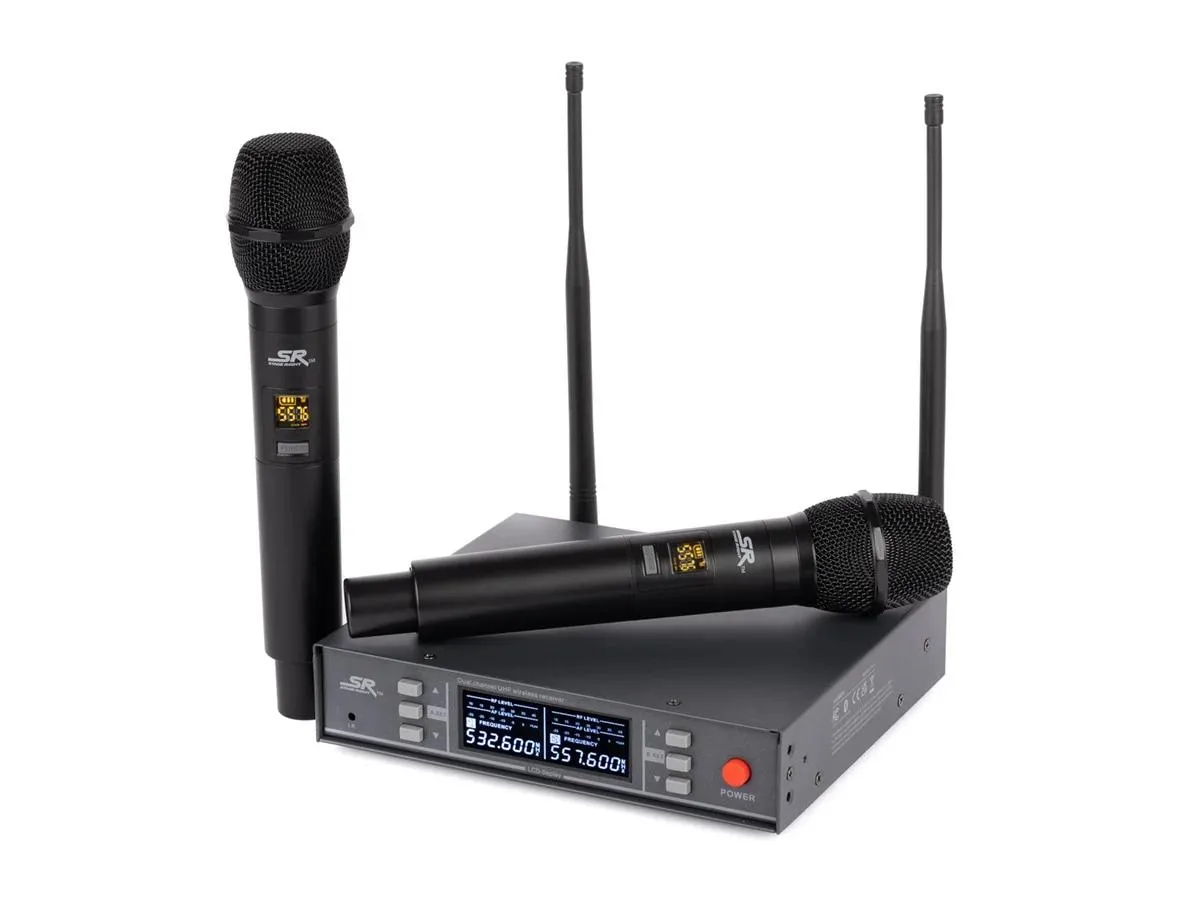 Monoprice Inc. Monoprice 600059 Stage Right 200-Channel UHF Dual Handheld Wireless Microphone System — product photo