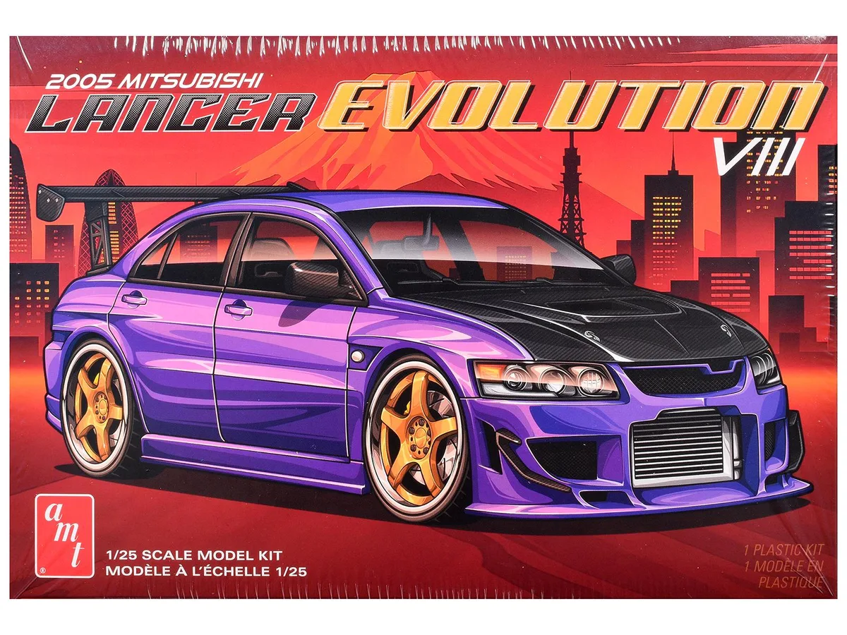 AMT AMT AMT1552M 1/25 Scale 1995 Mitsubishi Lancer Evolution VIII Model Kit 102 Parts — product photo