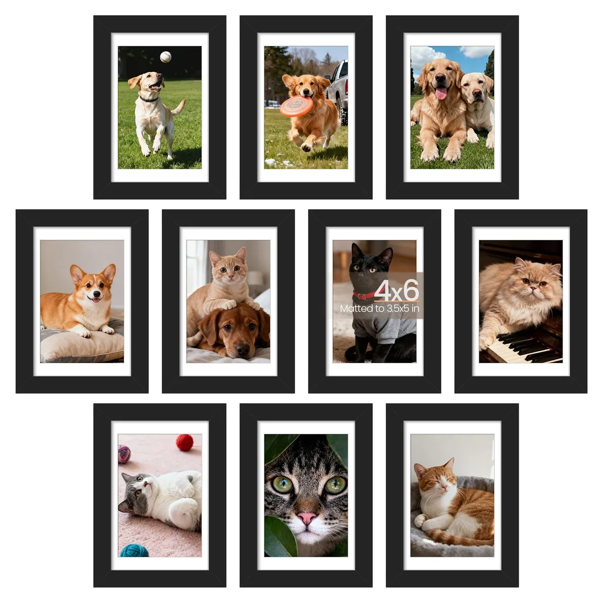  upsimples 4x6 Collage Picture Frame Set of 10 Black — product photo