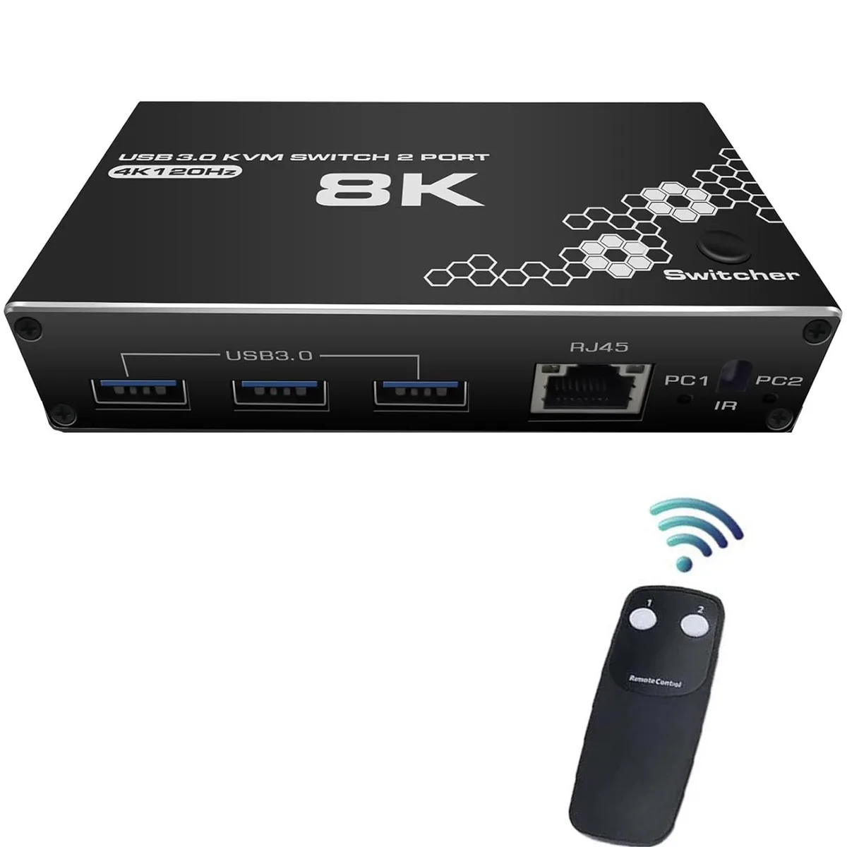 ESTONE ESTONE OZK1-New 8K@30Hz 4K@120Hz 2-Port KVM Switch — product photo