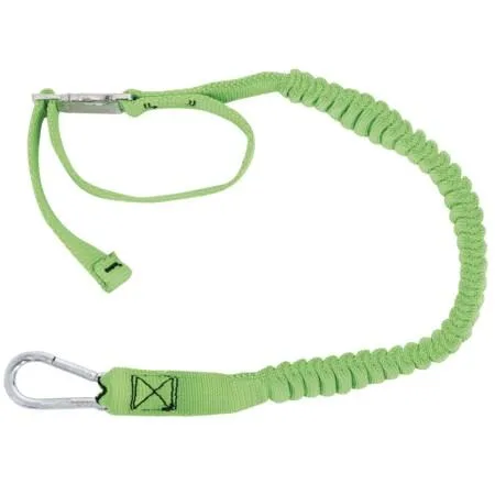 Green 13-inch wrist lanyard with adjustable collar and carabiner