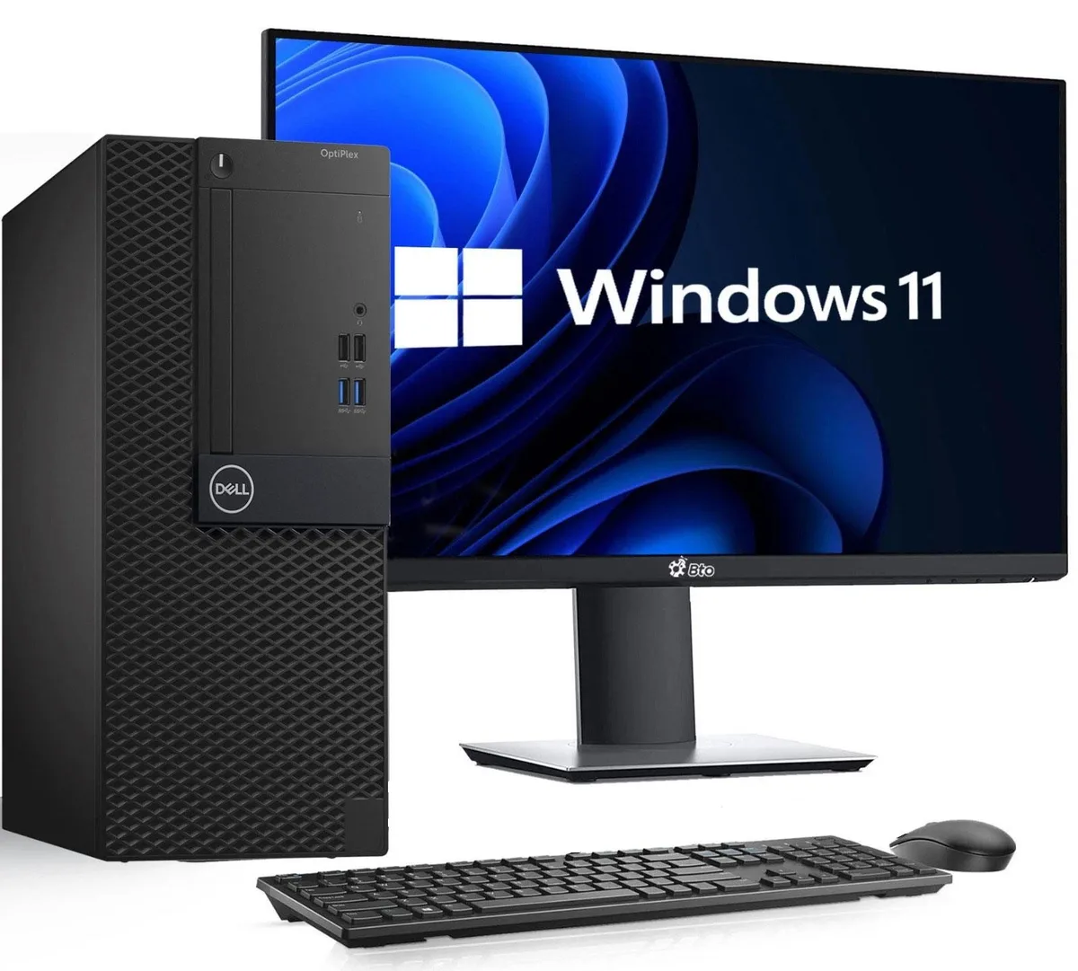DELL DELL OptiPlex Mini Tower i5-8500 3.00GHz 16GB DDR4 256GB SSD 24" Monitor Wi-Fi Windows 11 Pro — product photo