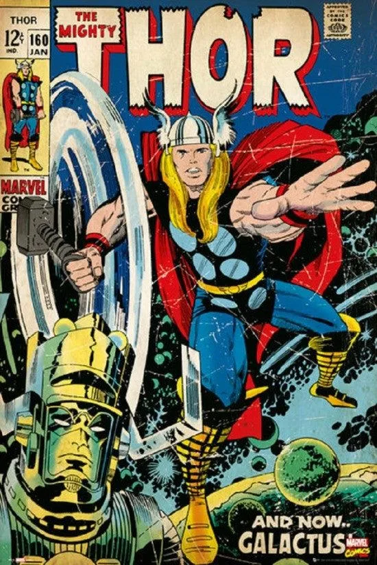 Posterazzi Thor Marvel cover poster 24 by 36 inches on premium heavy stock paper
