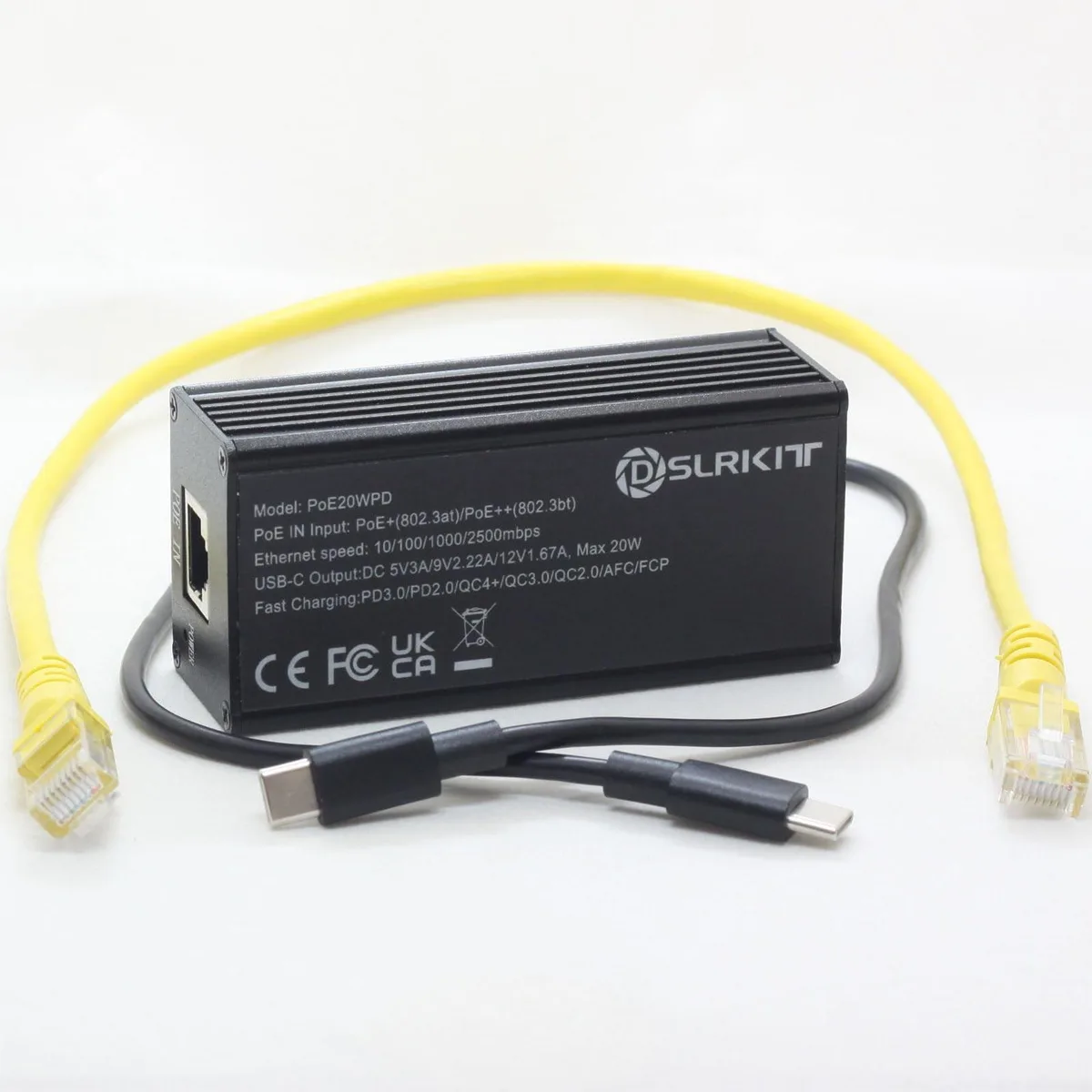 Adafruit Adafruit 2.5Gbps PoE Splitter &amp; USB-C 20W PD 2 in 1 accessory — product photo