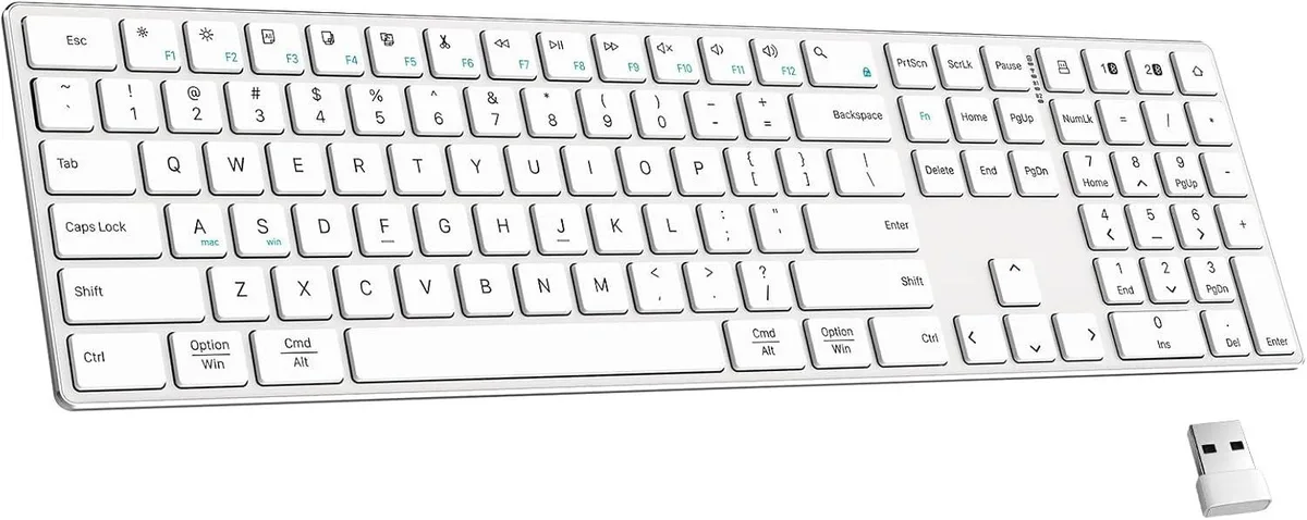 TUKO TUKO Full-Size Gaming Keyboard Low Profile Silent 2.4G Bluetooth Rechargeable 420mAh — product photo