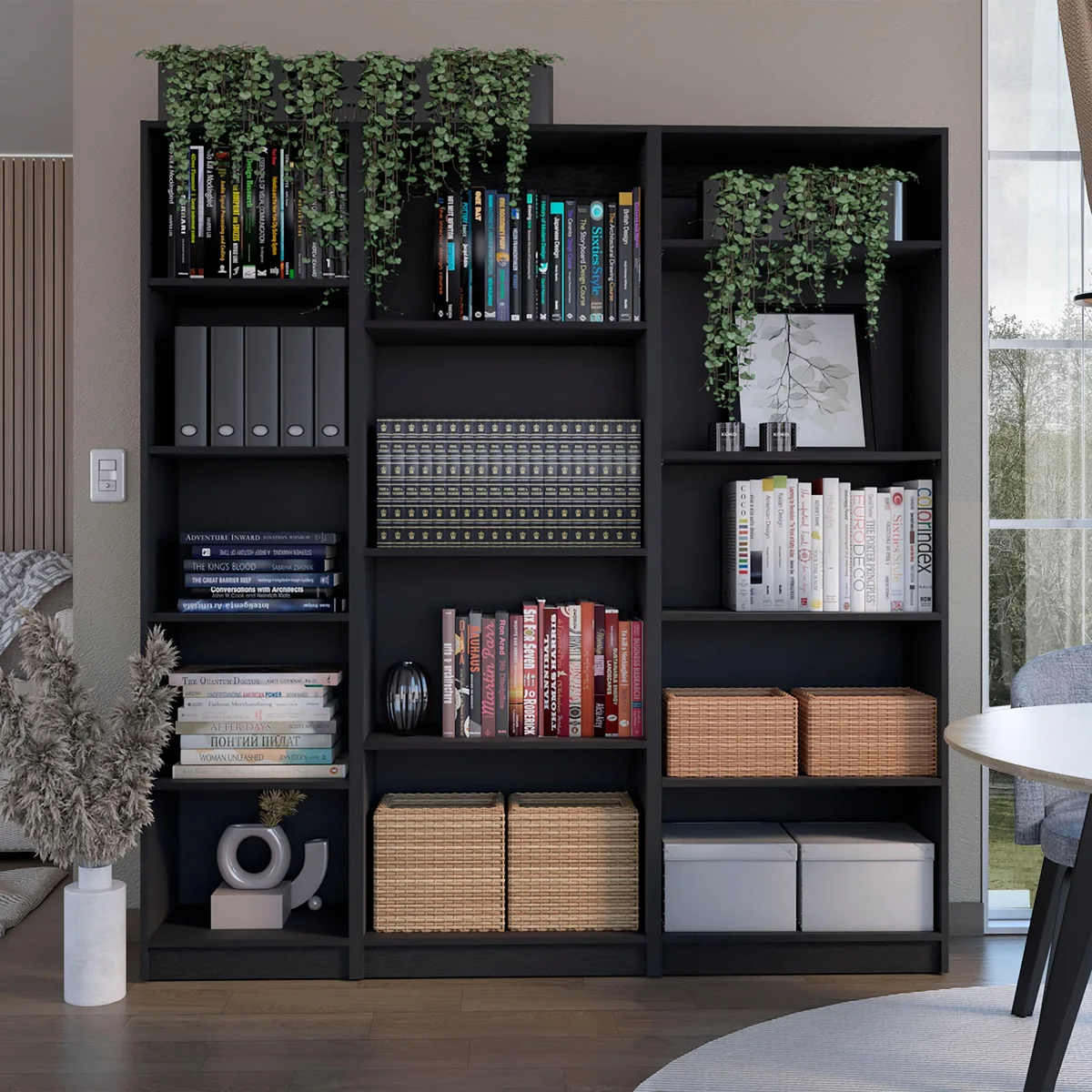 FM FURNITURE FM FURNITURE Avra 3 Piece Bookcase Set Black — product photo