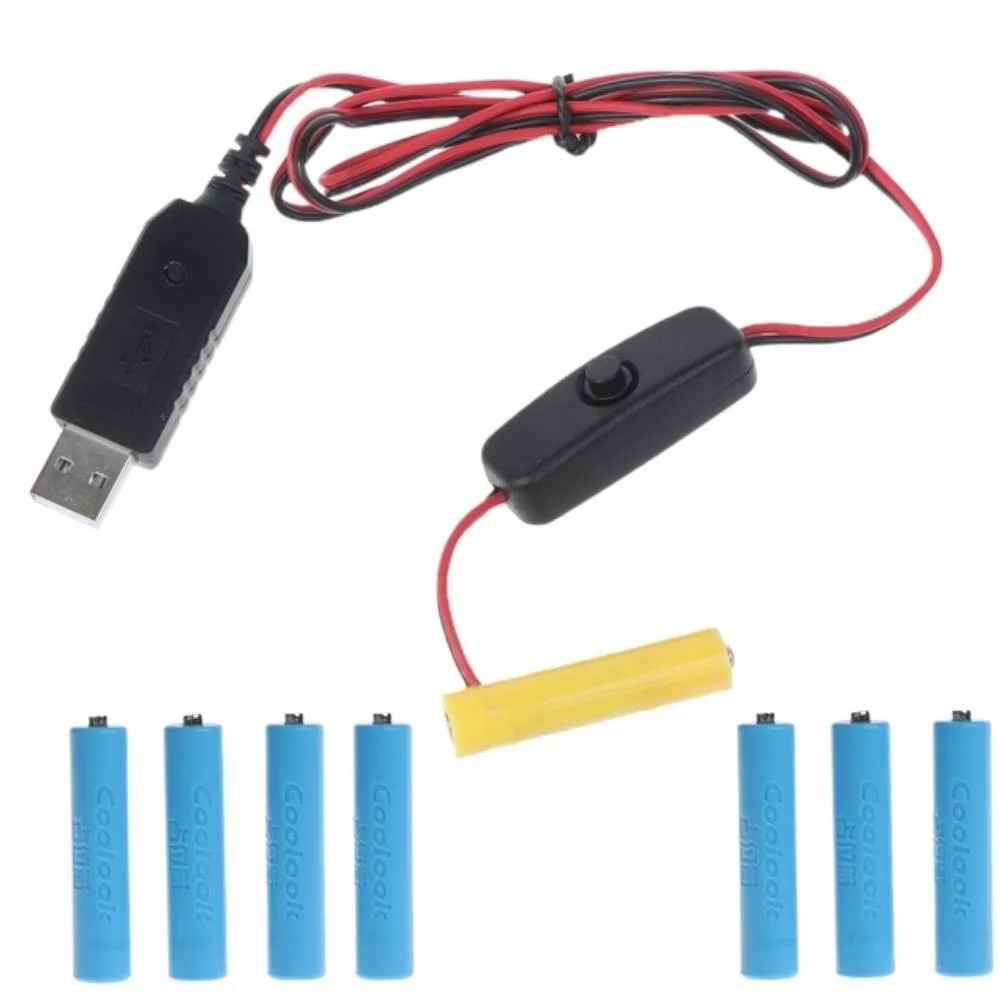 Ruth's sister Ruth's sister QC3.0 USB to AAA Dummy Power Supply Cable with Switch — product photo