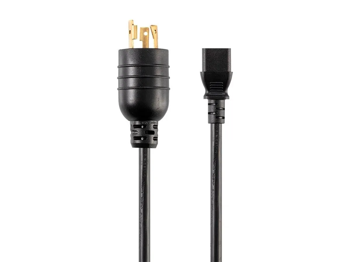 Monoprice Inc. Monoprice 140095 Power Extension Cord 6 Feet NEMA L6-20P to IEC 60320 C13 14AWG 15A 250V Black — product photo