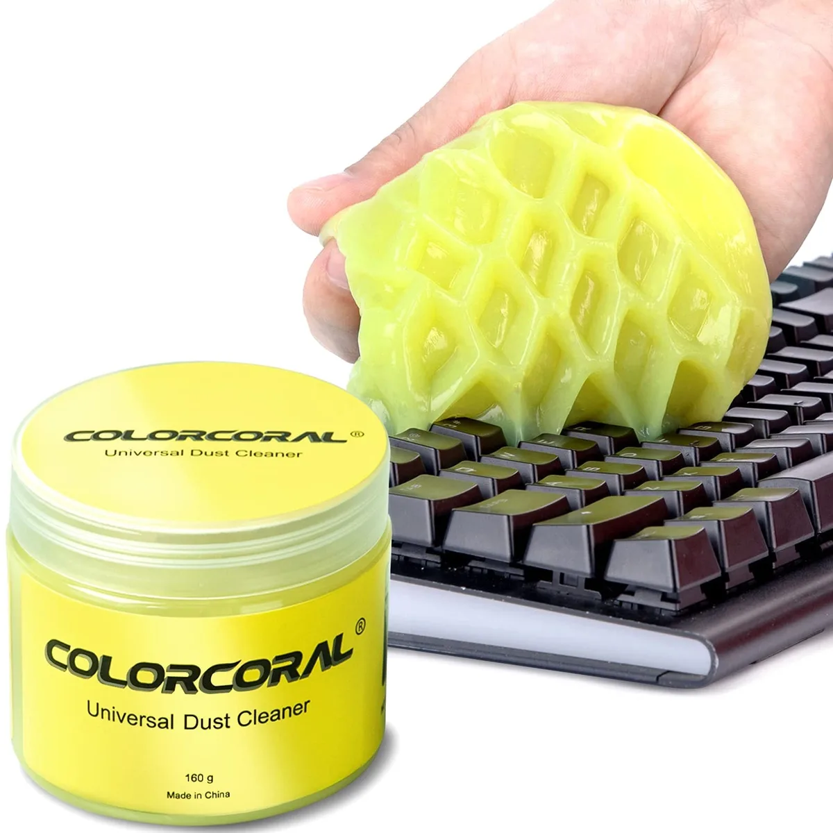 Small cylindrical tub of lemon-scented cleaning gel, 160g