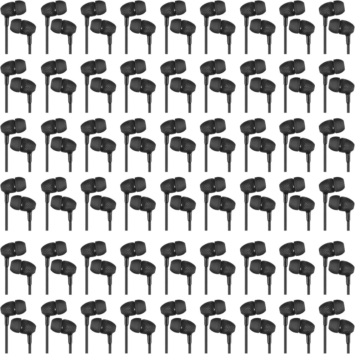 BFKK BFKK 200 Pack Wired Earbuds 3.5 mm 46 inch Black No Mic — product photo