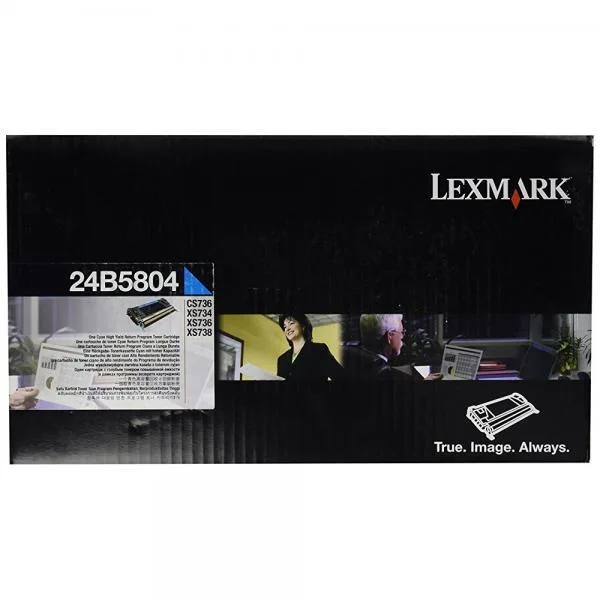 New Lexmark cyan toner cartridge 24B5804 in sealed box
