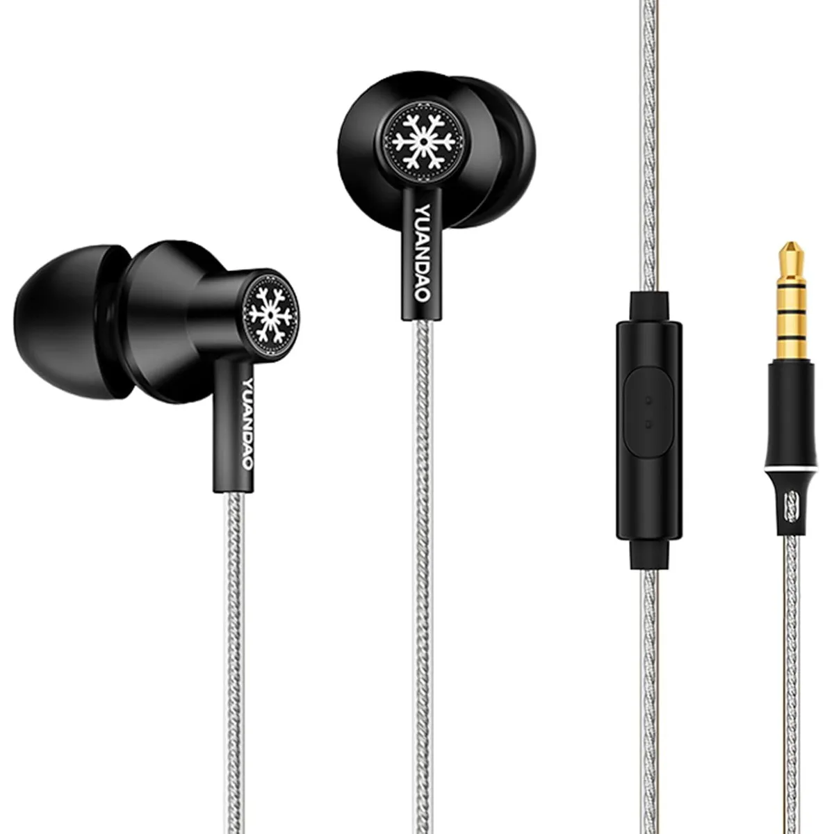 LORDWORLD LORDWORLD StringSnow Black 3.5mm Wired IEM with Mic 10mm 32/106dB — product photo